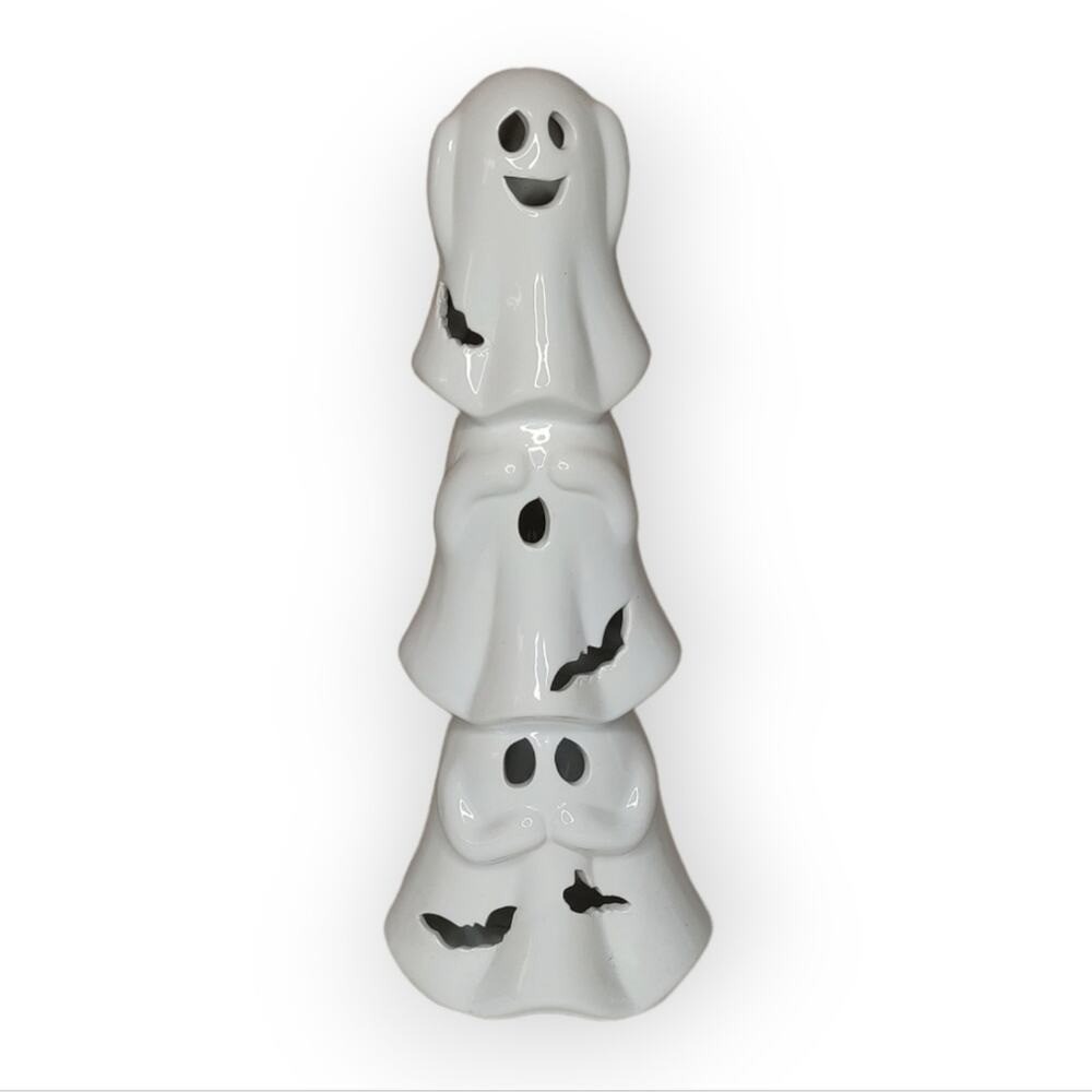 Light Up Stacked Ghosts  Hear No Evil See No Evil Speak No Evil Halloween Decor